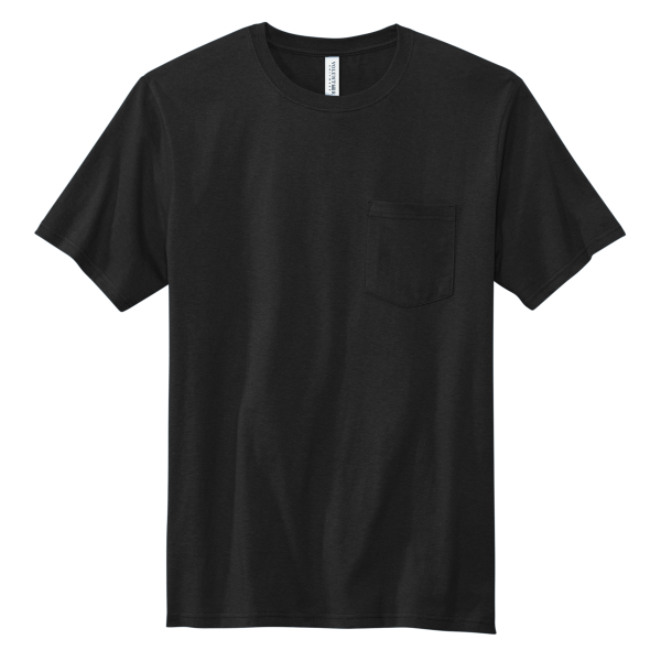 Volunteer Knitwear All American Pocket Tee, Deep Black, Front view