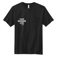 Volunteer Knitwear All American Pocket Tee, Deep Black, Front view, Mockup
