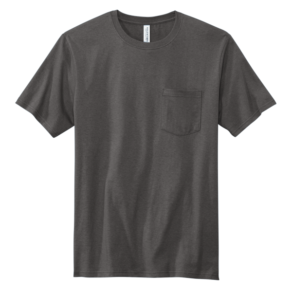 Volunteer Knitwear All American Pocket Tee, Grey Steel, Front view