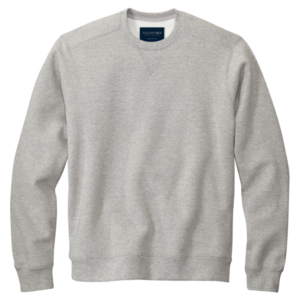 Volunteer Knitwear Chore Fleece Crewneck, Heather Grey, Front view