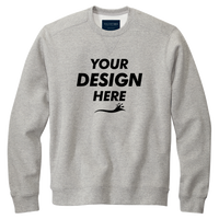 Volunteer Knitwear Chore Fleece Crewneck, Heather Grey, Front view, Mockup