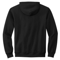 Volunteer Knitwear Chore Fleece Full Zip Hoodie, Deep Black, Back view