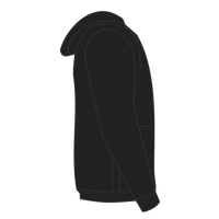 Volunteer Knitwear Chore Fleece Full Zip Hoodie, Deep Black, Right Sleeve view