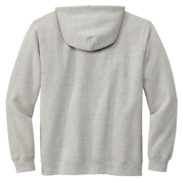 Volunteer Knitwear Chore Fleece Full Zip Hoodie, Heather Grey, Back view