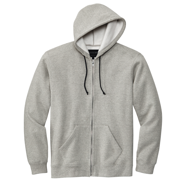 Volunteer Knitwear Chore Fleece Full Zip Hoodie, Heather Grey, Front view