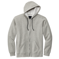 Volunteer Knitwear Chore Fleece Full Zip Hoodie, Heather Grey, Front view