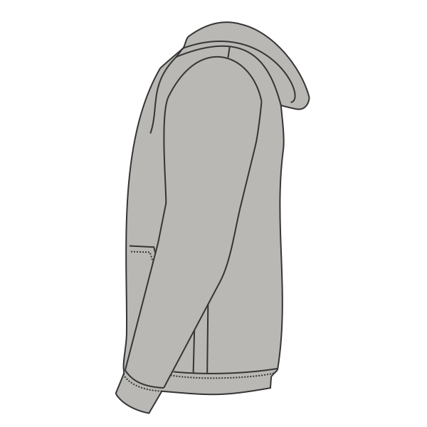 Volunteer Knitwear Chore Fleece Full Zip Hoodie, Heather Grey, Left Sleeve view