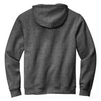 Volunteer Knitwear Chore Fleece Pullover Hoodie, Charcoal Heather, Back view