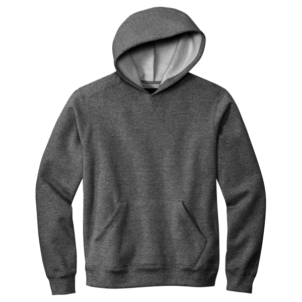 Volunteer Knitwear Chore Fleece Pullover Hoodie, Charcoal Heather, Front view
