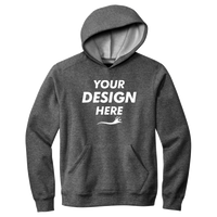 Volunteer Knitwear Chore Fleece Pullover Hoodie, Charcoal Heather, Front view, Mockup