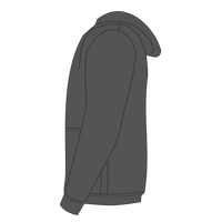 Volunteer Knitwear Chore Fleece Pullover Hoodie, Charcoal Heather, Left Sleeve view