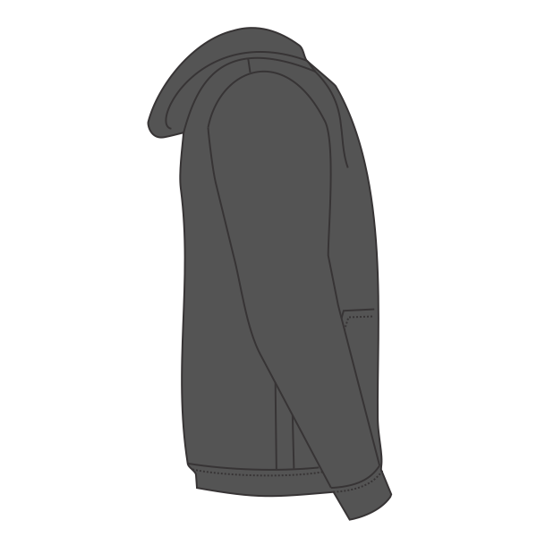 Volunteer Knitwear Chore Fleece Pullover Hoodie, Charcoal Heather, Right Sleeve view
