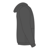 Volunteer Knitwear Chore Fleece Pullover Hoodie, Charcoal Heather, Right Sleeve view