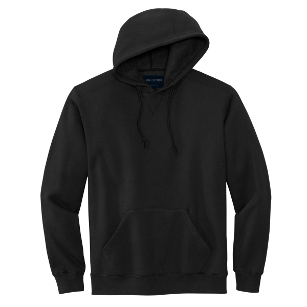 Volunteer Knitwear Chore Fleece Pullover Hoodie, Deep Black, Front view