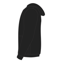 Volunteer Knitwear Chore Fleece Pullover Hoodie, Deep Black, Left Sleeve view