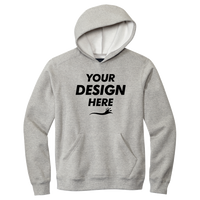 Volunteer Knitwear Chore Fleece Pullover Hoodie, Heather Grey, Front view, Mockup