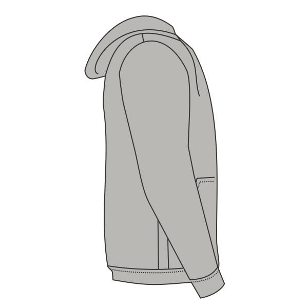Volunteer Knitwear Chore Fleece Pullover Hoodie, Heather Grey, Right Sleeve view