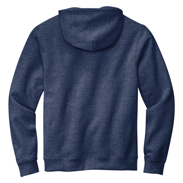 Volunteer Knitwear Chore Fleece Pullover Hoodie, Strong Navy Heather, Back view