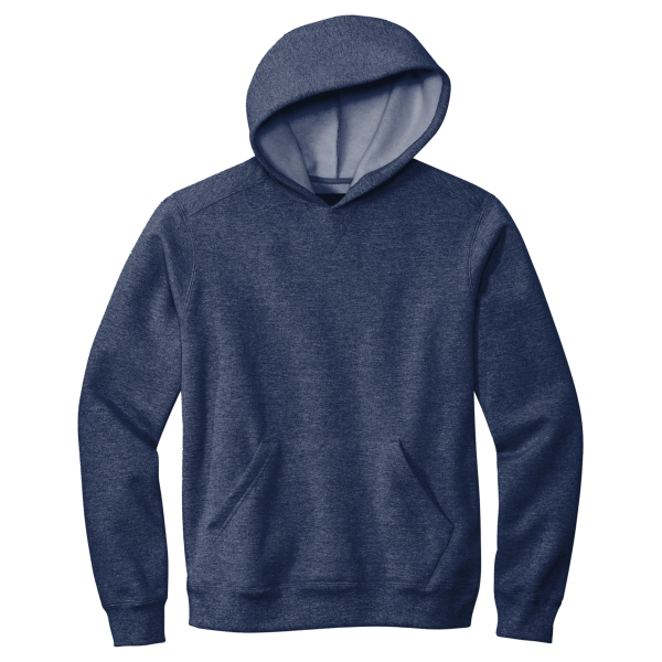 Volunteer Knitwear Chore Fleece Pullover Hoodie, Strong Navy Heather, Front view