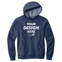 Volunteer Knitwear Chore Fleece Pullover Hoodie, Strong Navy Heather, Front view, Mockup