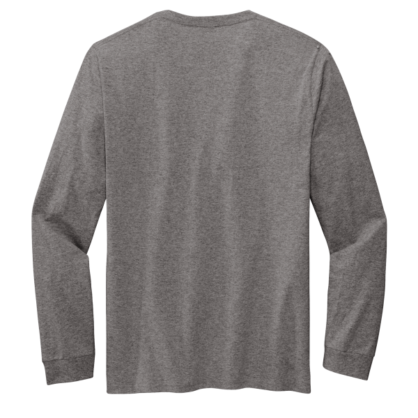 Volunteer Knitwear Chore Long Sleeve Tee, Dark Heather Grey, Back view