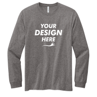 Volunteer Knitwear Chore Long Sleeve Tee, Dark Heather Grey, Front view, Mockup