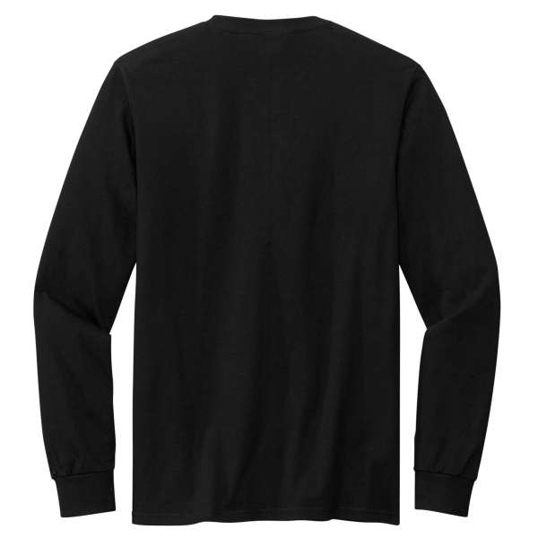 Volunteer Knitwear Chore Long Sleeve Tee, Deep Black, Back view