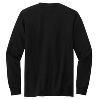 Volunteer Knitwear Chore Long Sleeve Tee, Deep Black, Back view