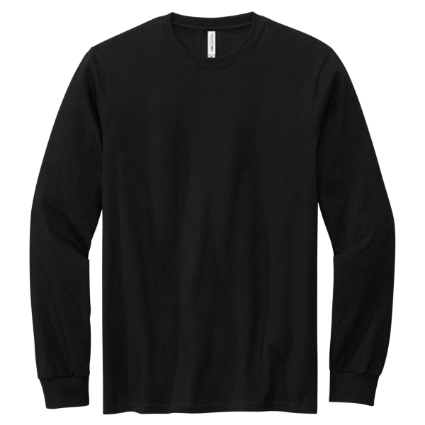 Volunteer Knitwear Chore Long Sleeve Tee, Deep Black, Front view