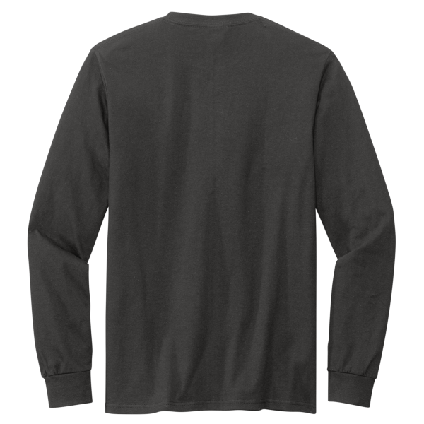 Volunteer Knitwear Chore Long Sleeve Tee, Grey Steel, Back view