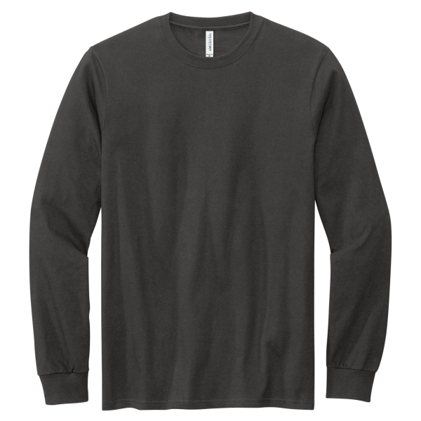 Volunteer Knitwear Chore Long Sleeve Tee, Grey Steel, Front view