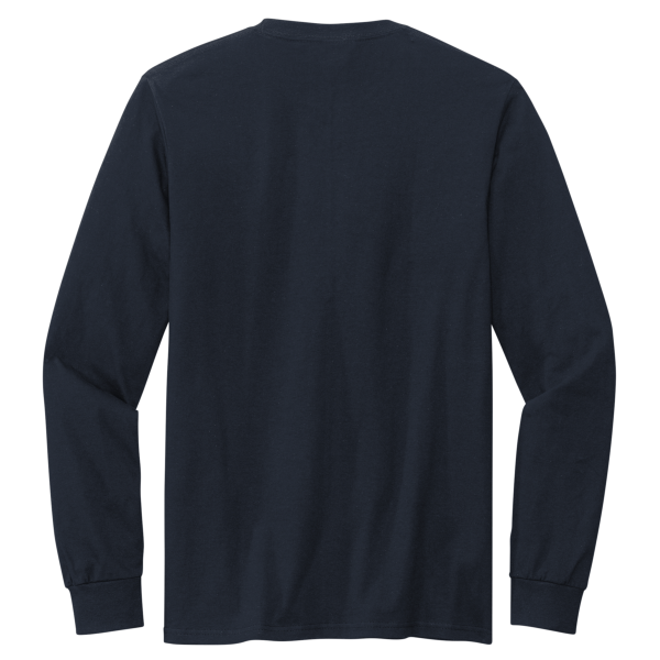 Volunteer Knitwear Chore Long Sleeve Tee, Strong Navy, Back view