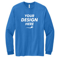 Volunteer Knitwear Chore Long Sleeve Tee, True Royal, Front view, Mockup