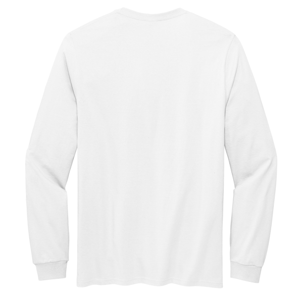 Volunteer Knitwear Chore Long Sleeve Tee, White, Back view
