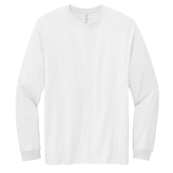 Volunteer Knitwear Chore Long Sleeve Tee, White, Front view