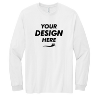 Volunteer Knitwear Chore Long Sleeve Tee, White, Front view, Mockup