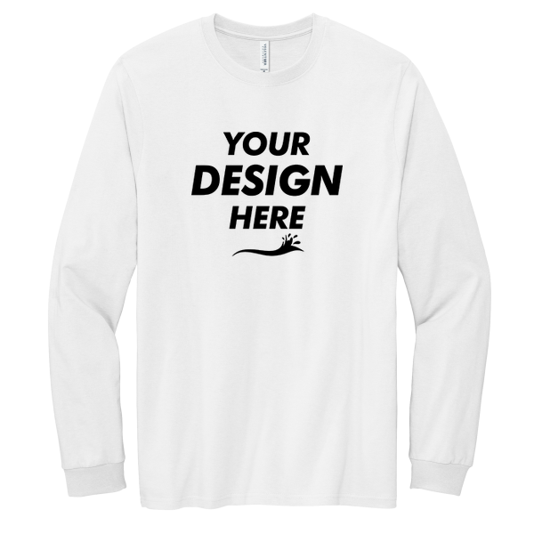 Volunteer Knitwear Chore Long Sleeve Tee, White, Front view, Mockup