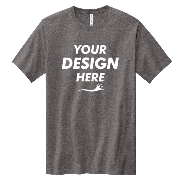 Volunteer Knitwear Chore Tee, Dark Heather Grey, Front view, Mockup