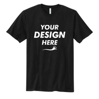 Volunteer Knitwear Chore Tee, Deep Black, Front view, Mockup