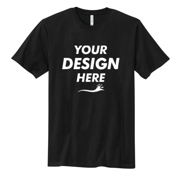 Volunteer Knitwear Chore Tee, Deep Black, Front view, Mockup