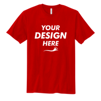 Volunteer Knitwear Chore Tee, Flag Red, Front view, Mockup