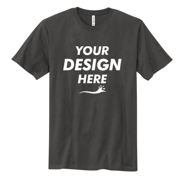 Volunteer Knitwear Chore Tee, Grey Steel, Front view, Mockup