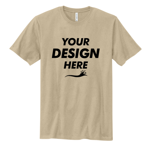 Volunteer Knitwear Chore Tee, Sand Dune, Front view, Mockup