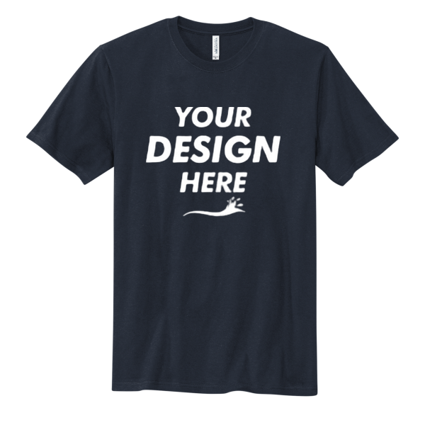 Volunteer Knitwear Chore Tee, Strong Navy, Front view, Mockup