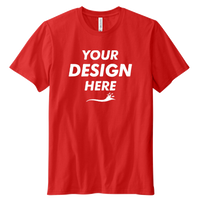 Volunteer Knitwear Daily Tee, Flag Red, Front view, Mockup