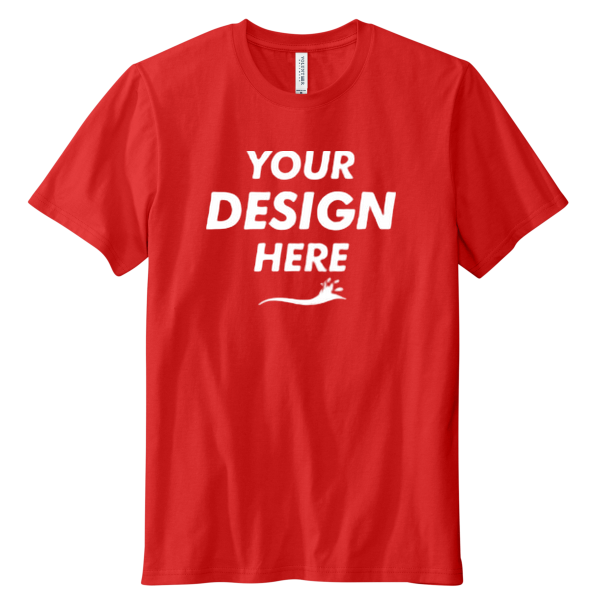 Volunteer Knitwear Daily Tee, Flag Red, Front view, Mockup