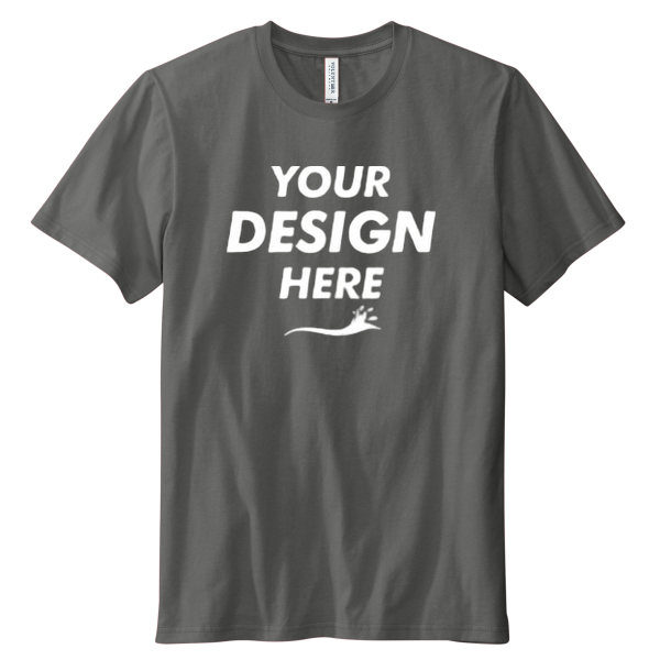 Volunteer Knitwear Daily Tee, Grey Steel, Front view, Mockup