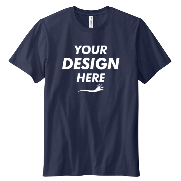 Volunteer Knitwear Daily Tee, Strong Navy, Front view, Mockup