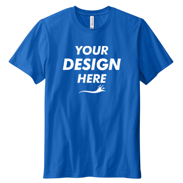 Volunteer Knitwear Daily Tee, True Royal, Front view, Mockup