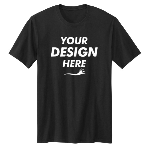 Volunteer Knitwear Tri Tee, Deep Black Solid, Front view, Mockup